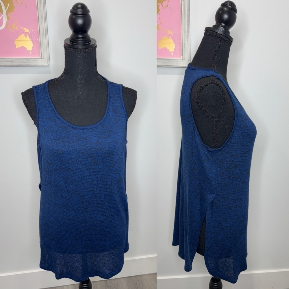 Knit by Hampshire Studio Womenβs Blue Tank Top (M)